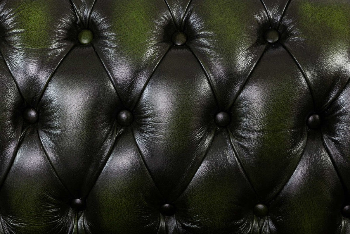 Divano chesterfield club nuovo originale inglese 3 posti verde anticato - Antichità Sale
