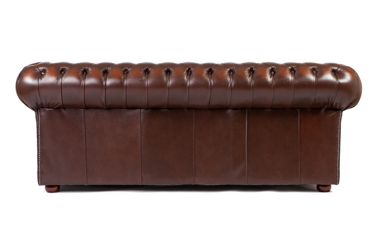 Divano chesterfield club nuovo originale inglese 3 posti marrone - Antichità Sale