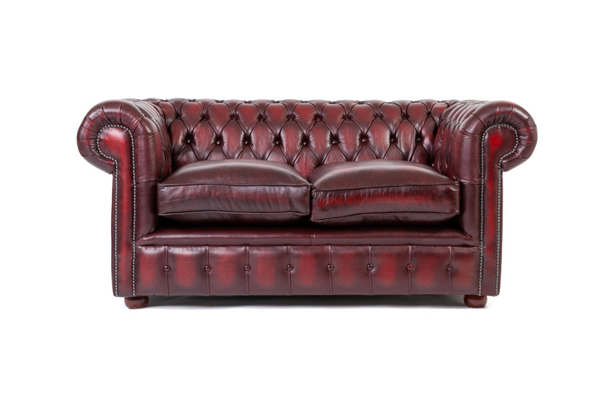 Divano chesterfield club nuovo originale inglese 2 posti bordeaux - Antichità Sale