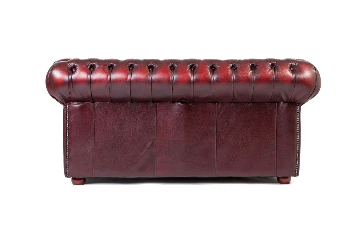 Divano chesterfield club nuovo originale inglese 2 posti bordeaux - Antichità Sale