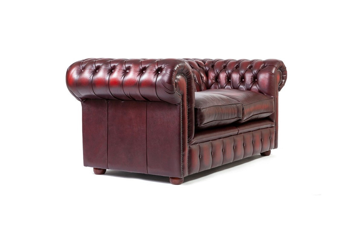 Divano chesterfield club nuovo originale inglese 2 posti bordeaux - Antichità Sale