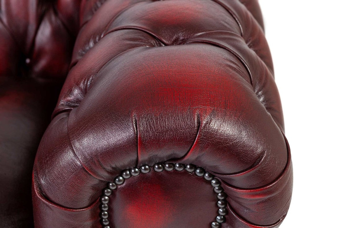 Divano chesterfield club nuovo originale inglese 2 posti bordeaux - Antichità Sale