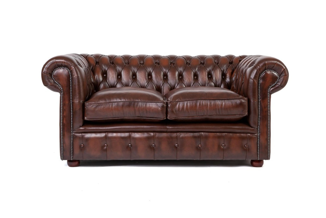 Divano chesterfield club nuovo originale inglese 2 posti marrone