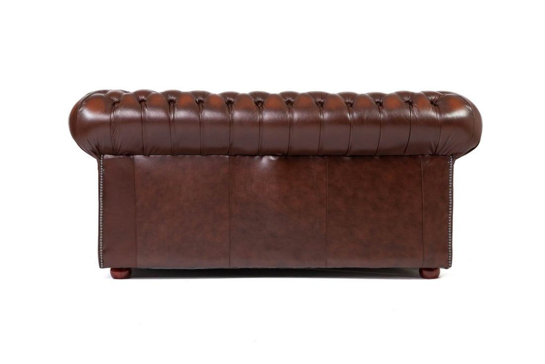 Divano chesterfield club nuovo originale inglese 2 posti marrone