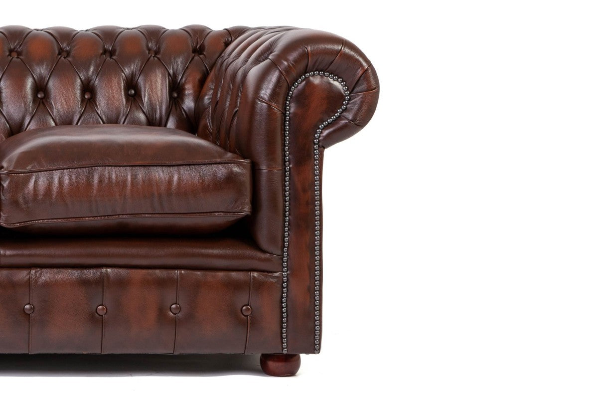 Divano chesterfield club nuovo originale inglese 2 posti marrone - Antichità Sale