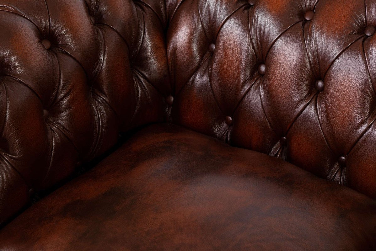 Divano chesterfield club nuovo originale inglese 2 posti marrone - Antichità Sale