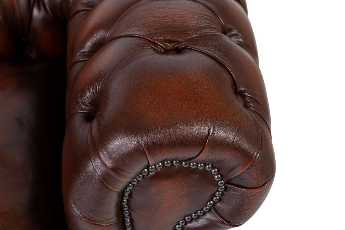 Divano chesterfield club nuovo originale inglese 2 posti marrone