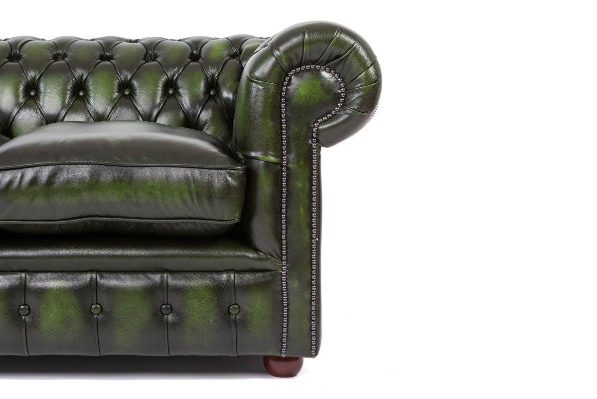 Divano chesterfield club nuovo originale inglese 2 posti verde - Antichità Sale