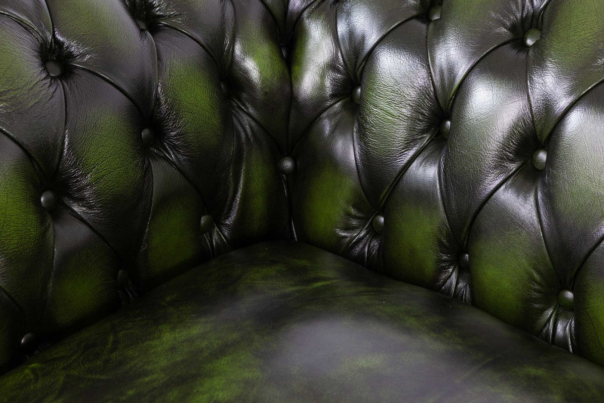 Divano chesterfield club nuovo originale inglese 2 posti verde - Antichità Sale