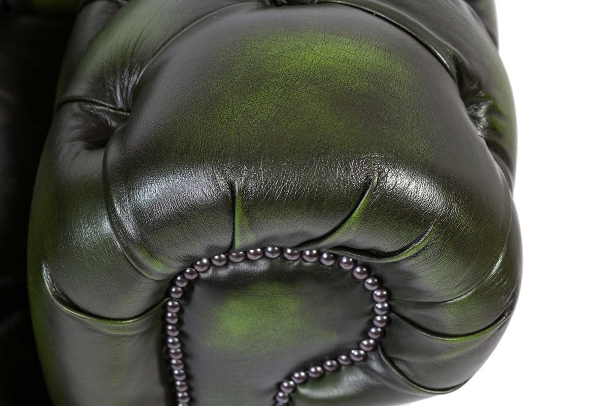 Divano chesterfield club nuovo originale inglese 2 posti verde - Antichità Sale