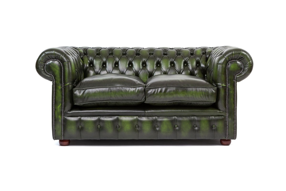 Divano chesterfield club nuovo originale inglese 2 posti verde - Antichità Sale