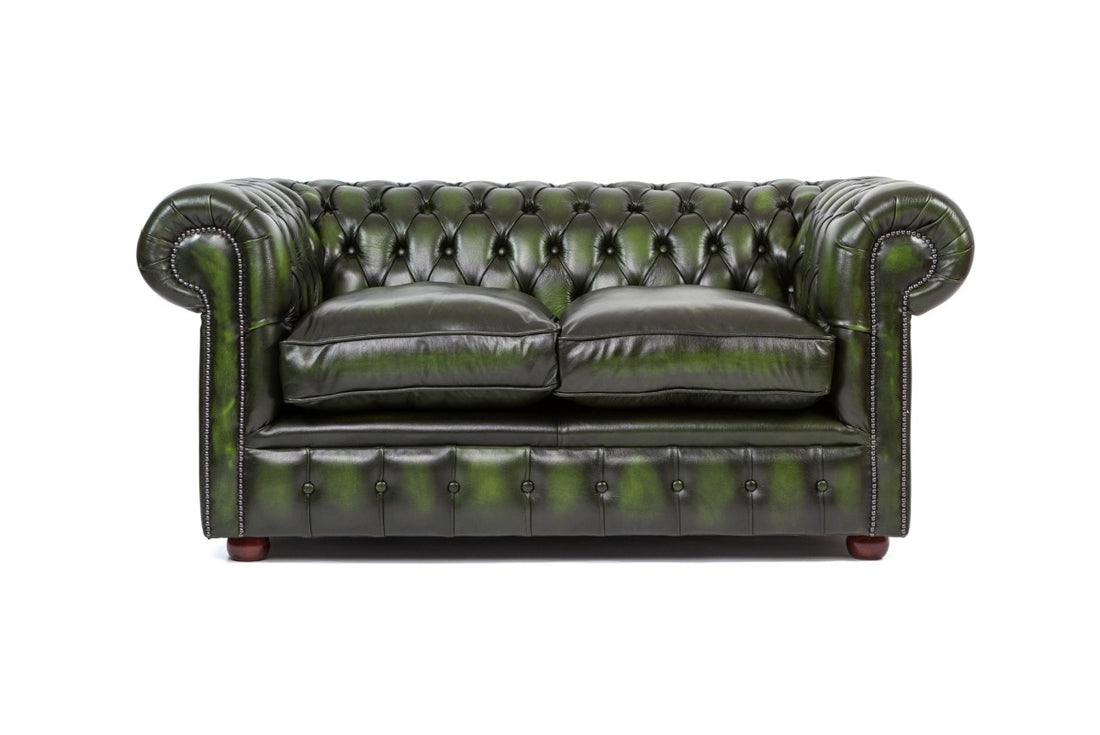 Divano chesterfield club nuovo originale inglese 2 posti verde