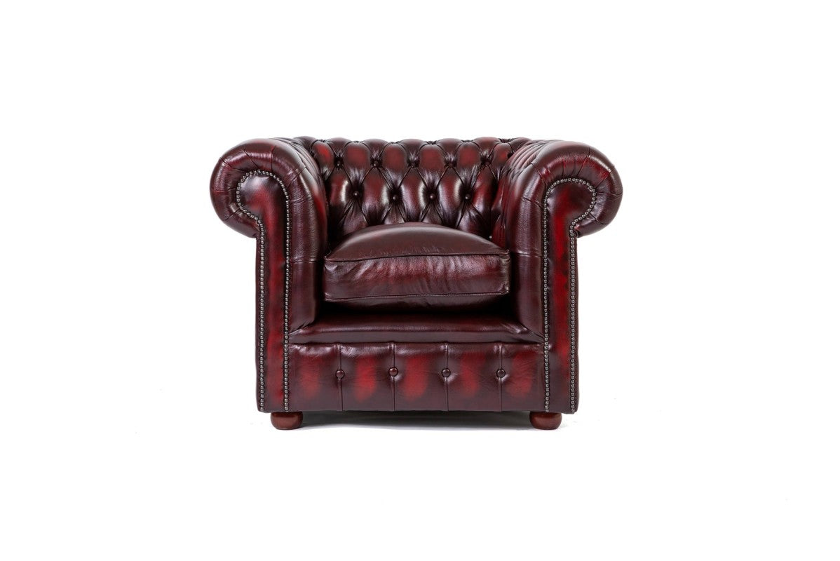 Poltrona chesterfield club nuova originale inglese bordeaux - Antichità Sale