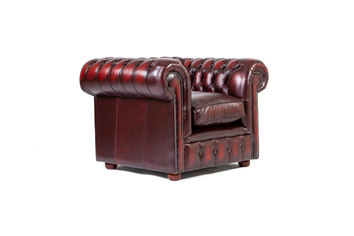 Poltrona chesterfield club nuova originale inglese bordeaux - Antichità Sale