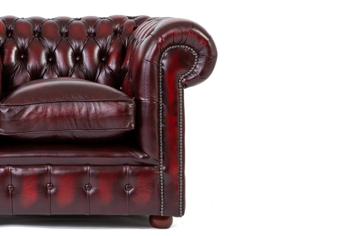 Poltrona chesterfield club nuova originale inglese bordeaux - Antichità Sale