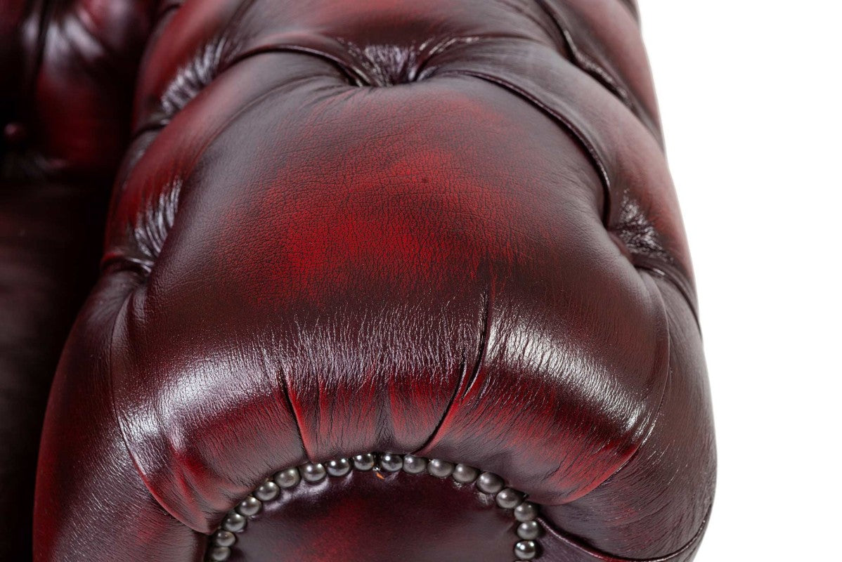 Poltrona chesterfield club nuova originale inglese bordeaux - Antichità Sale