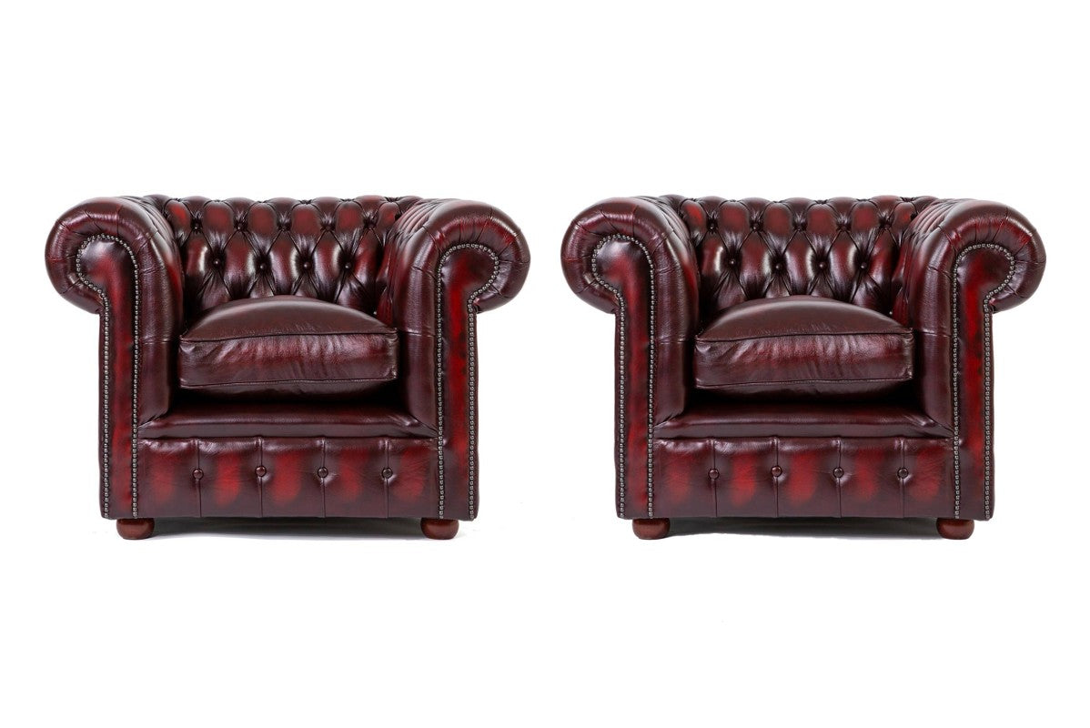 Poltrona chesterfield club nuova originale inglese bordeaux - Antichità Sale