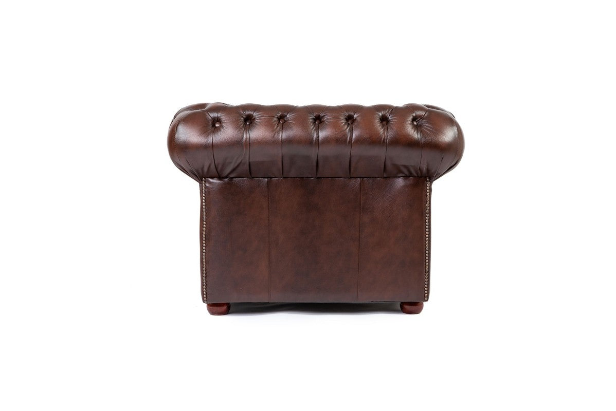 Poltrona chesterfield club nuova originale inglese marrone - Antichità Sale