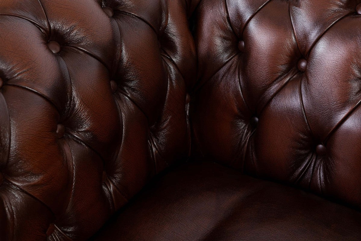 Poltrona chesterfield club nuova originale inglese marrone - Antichità Sale
