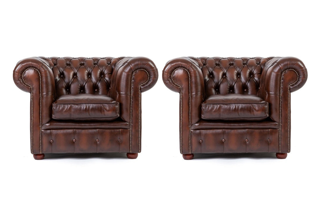 Poltrona chesterfield club nuova originale inglese marrone