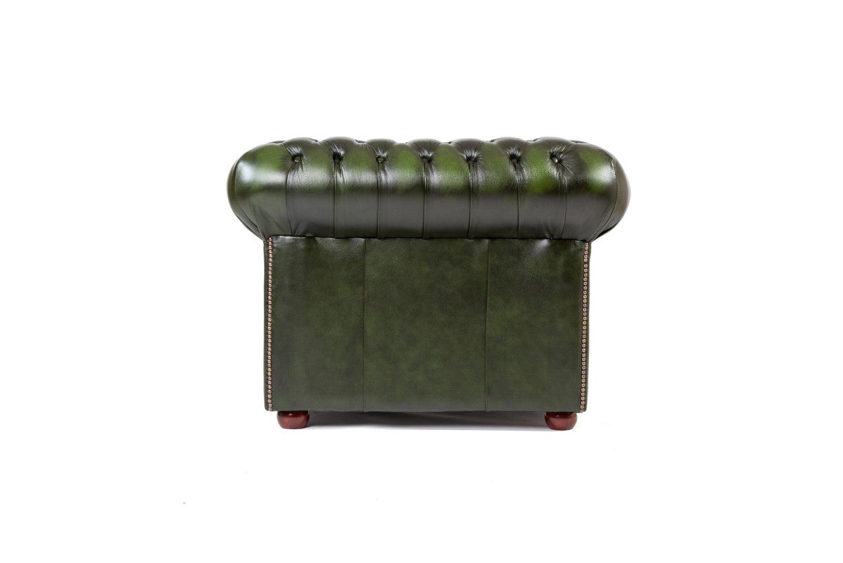 Poltrona chesterfield club nuova originale inglese verde - Antichità Sale