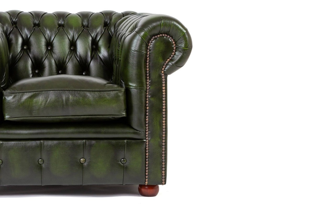 Poltrona chesterfield club nuova originale inglese verde - Antichità Sale