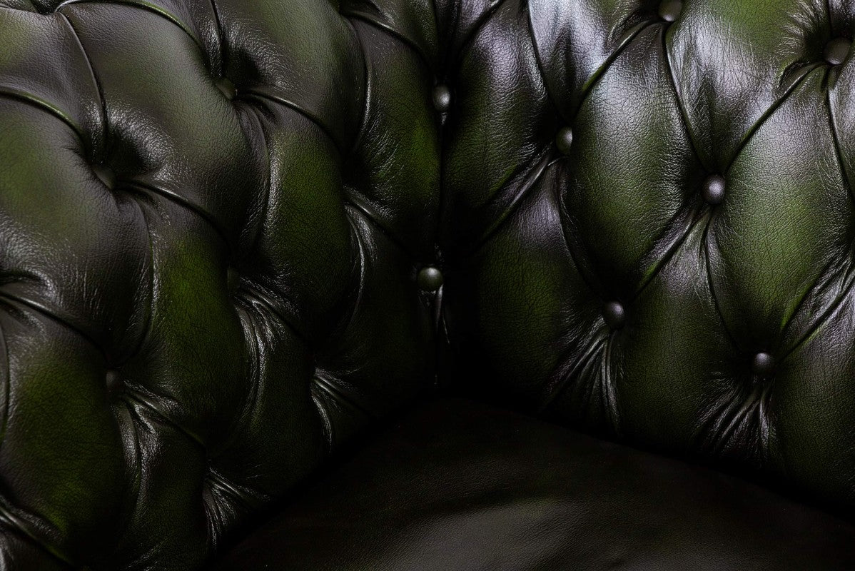 Poltrona chesterfield club nuova originale inglese verde - Antichità Sale