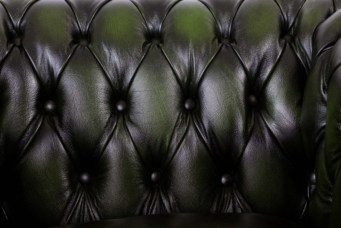 Poltrona chesterfield club nuova originale inglese verde - Antichità Sale