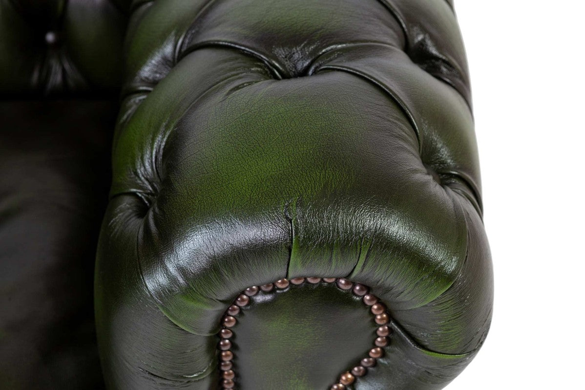 Poltrona chesterfield club nuova originale inglese verde - Antichità Sale