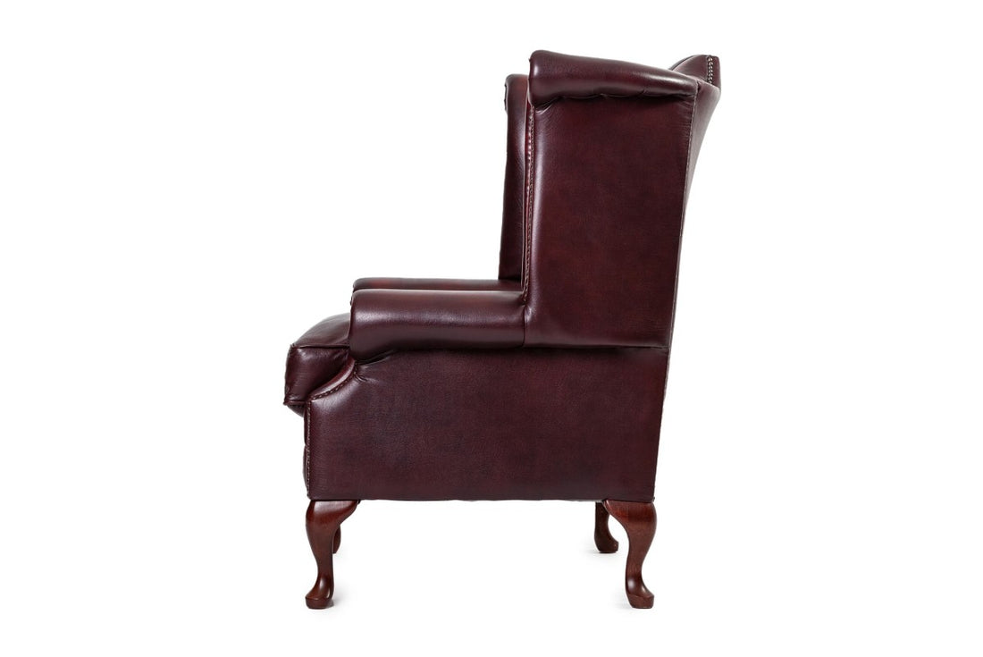 Poltrona chesterfield Queen Anne nuova originale inglese bordeaux