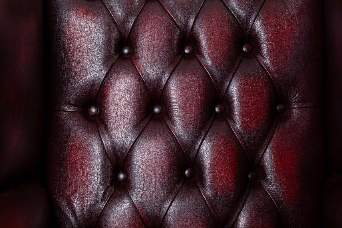 Poltrona chesterfield Queen Anne nuova originale inglese bordeaux - Antichità Sale