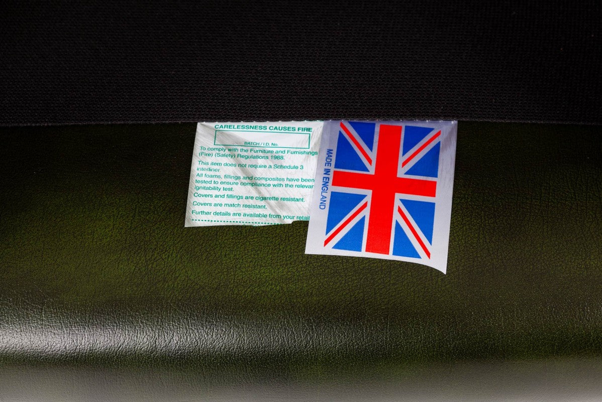Poltrona chesterfield Queen Anne nuova originale inglese verde - Antichità Sale