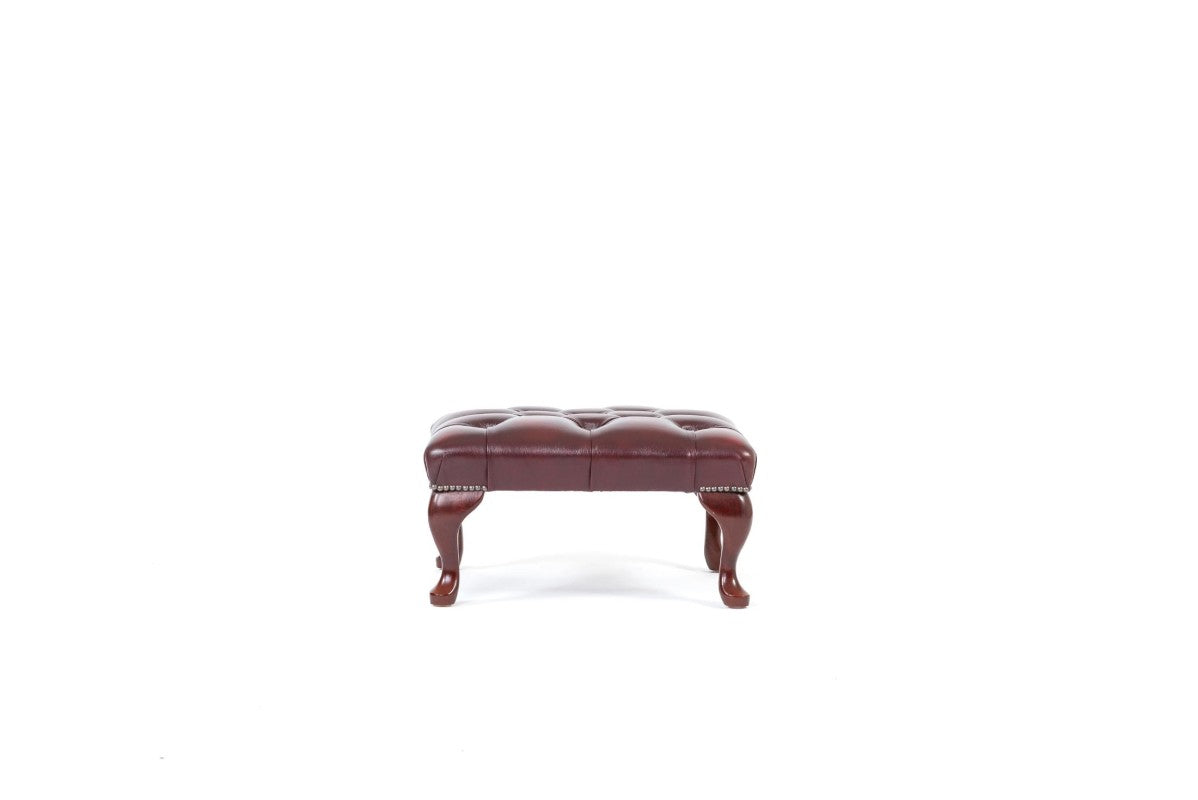 Poggiapiedi chesterfield nuovo originale inglese bordeaux - Antichità Sale