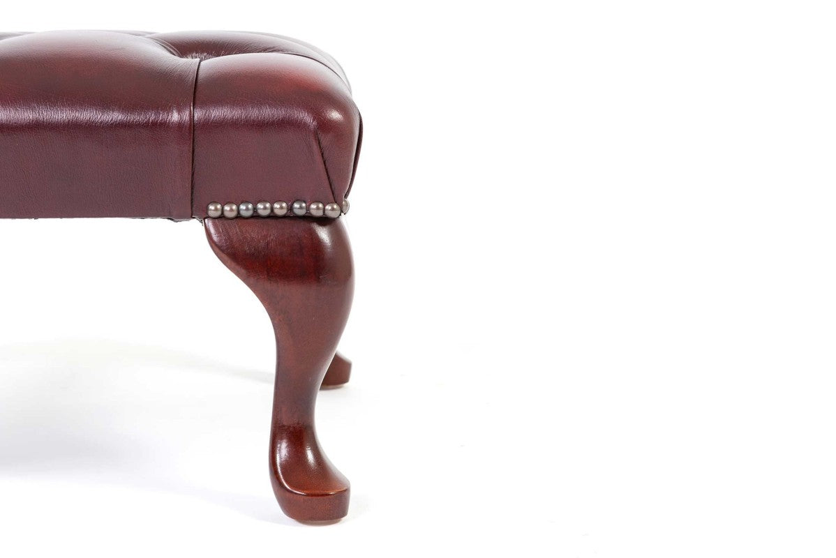 Poggiapiedi chesterfield nuovo originale inglese bordeaux - Antichità Sale