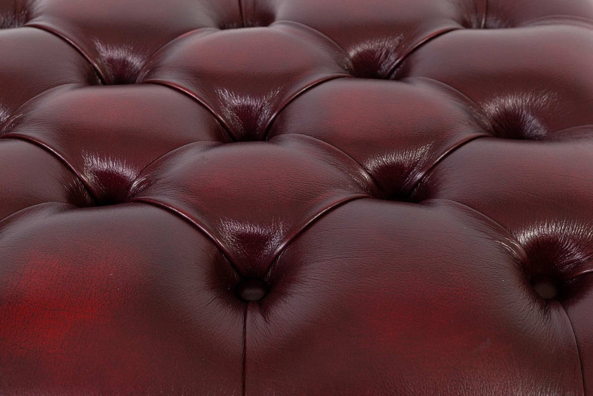 Poggiapiedi chesterfield nuovo originale inglese bordeaux - Antichità Sale