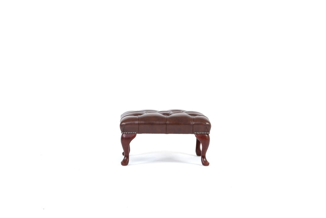 Poggiapiedi chesterfield nuovo originale inglese marrone