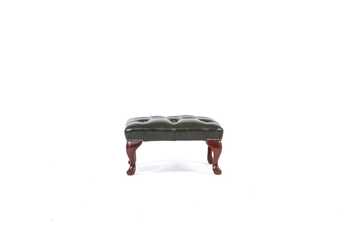 Poggiapiedi chesterfield nuovo originale inglese verde - Antichità Sale