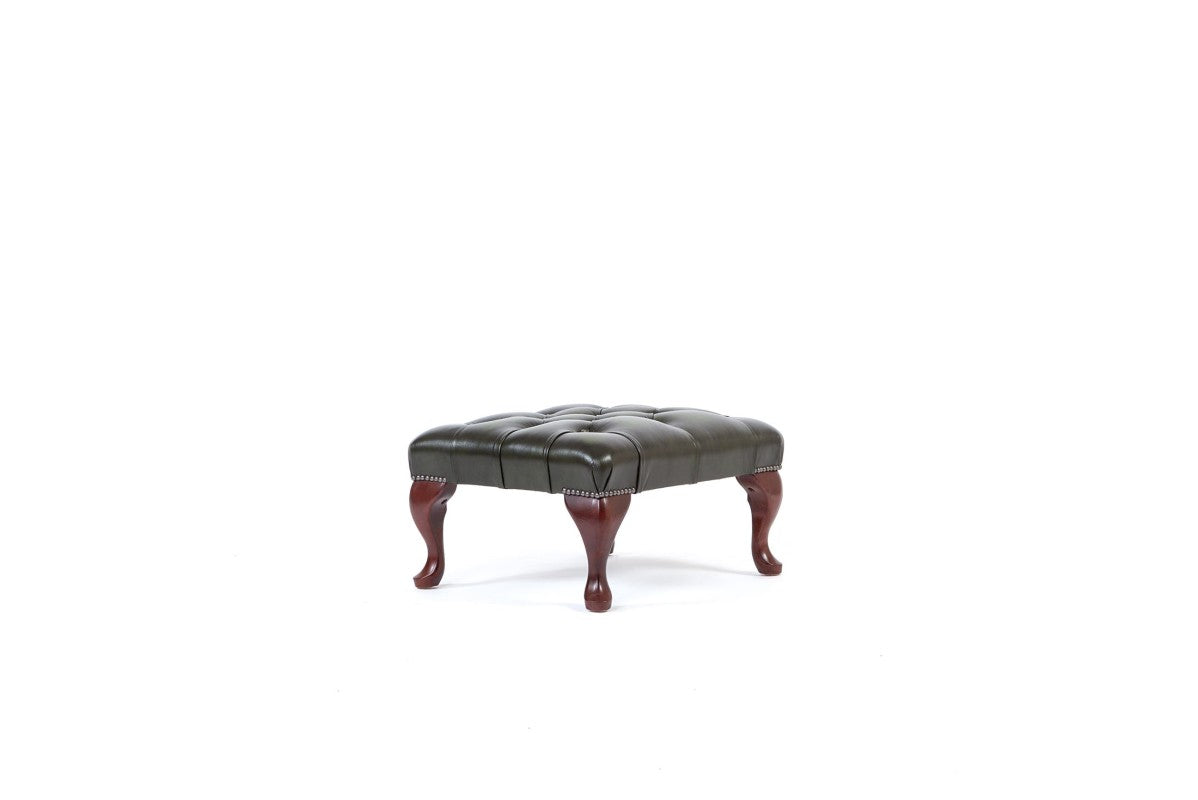 Poggiapiedi chesterfield nuovo originale inglese verde - Antichità Sale