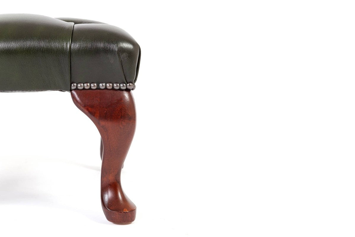 Poggiapiedi chesterfield nuovo originale inglese verde - Antichità Sale