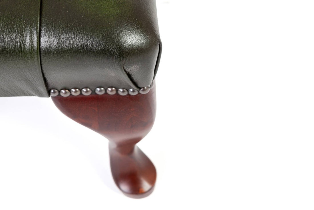 Poggiapiedi chesterfield nuovo originale inglese verde
