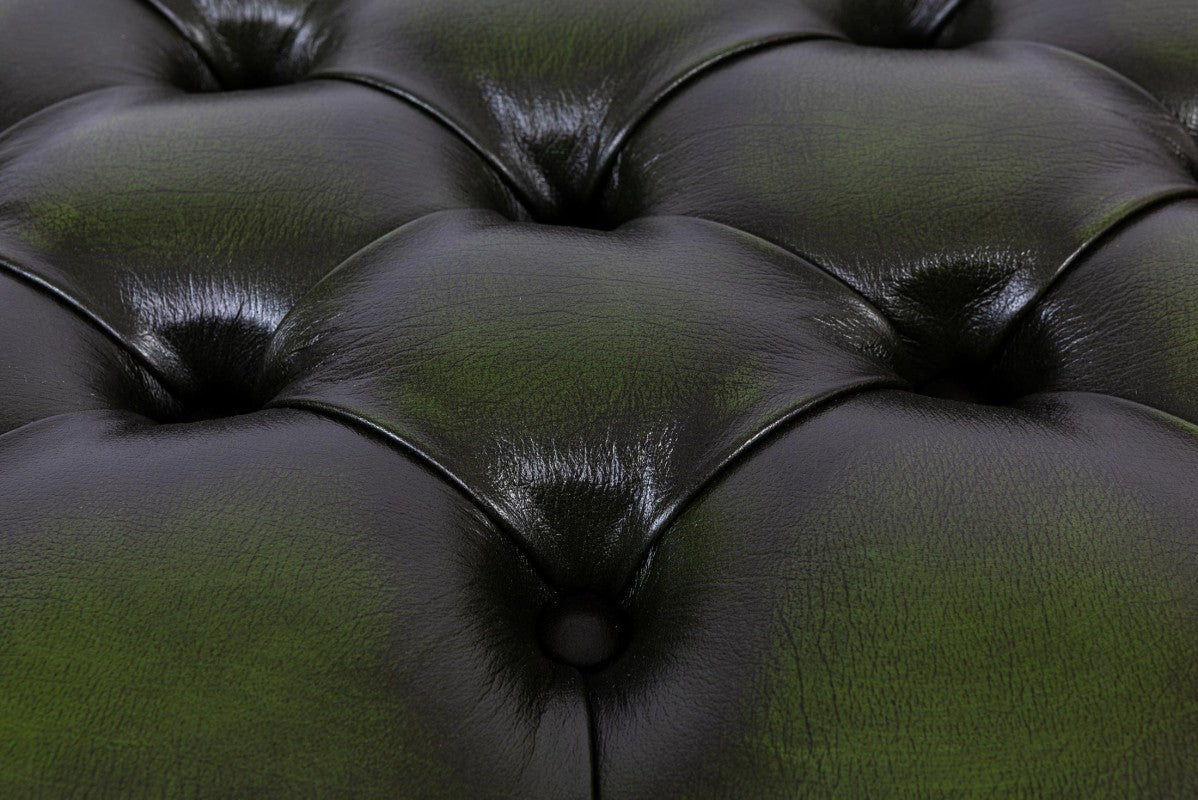 Poggiapiedi chesterfield nuovo originale inglese verde - Antichità Sale