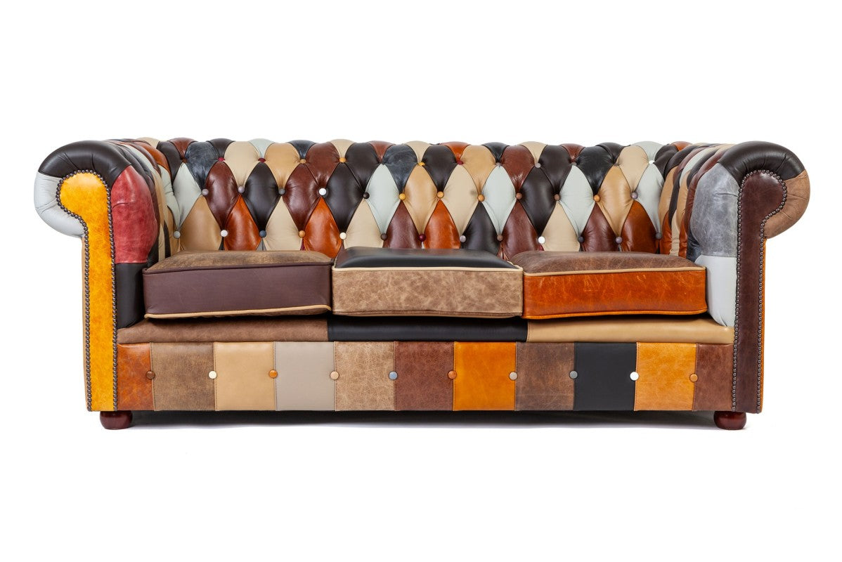 Divano chesterfield club nuovo originale inglese 3 posti Harlequin - Antichità Sale