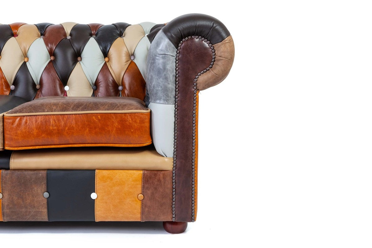 Divano chesterfield club nuovo originale inglese 3 posti Harlequin - Antichità Sale