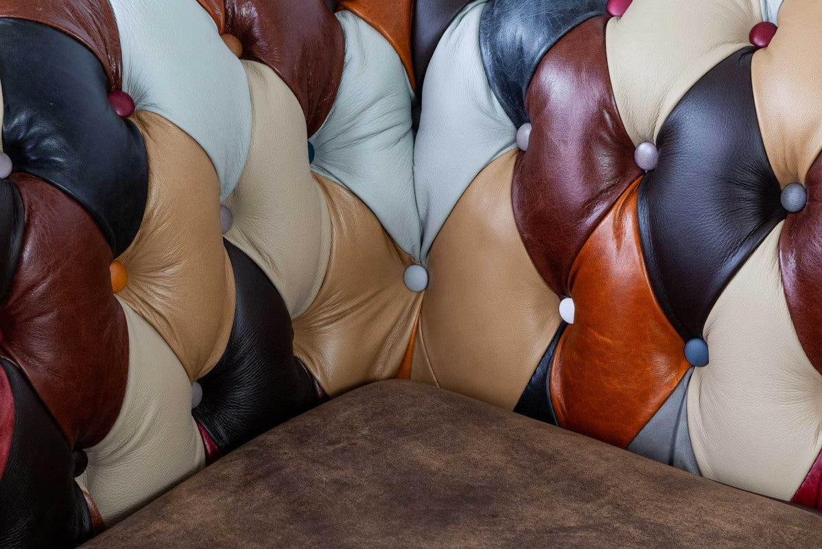 Divano chesterfield club nuovo originale inglese 3 posti Harlequin - Antichità Sale