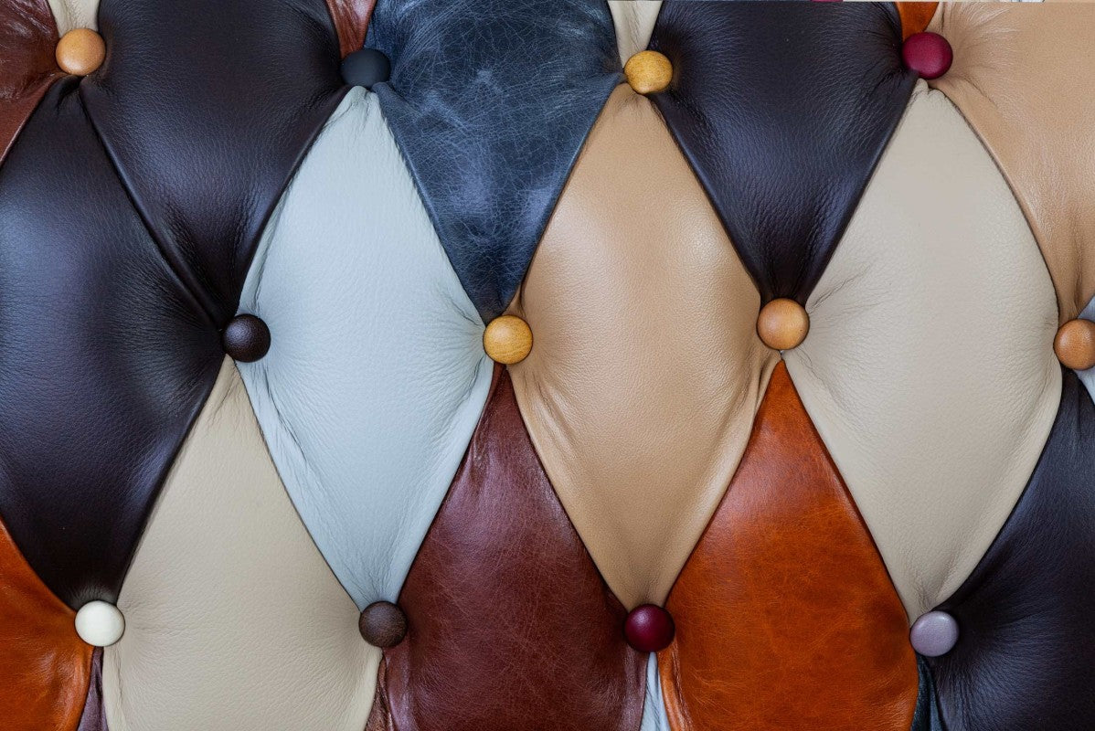 Divano chesterfield club nuovo originale inglese 3 posti Harlequin - Antichità Sale