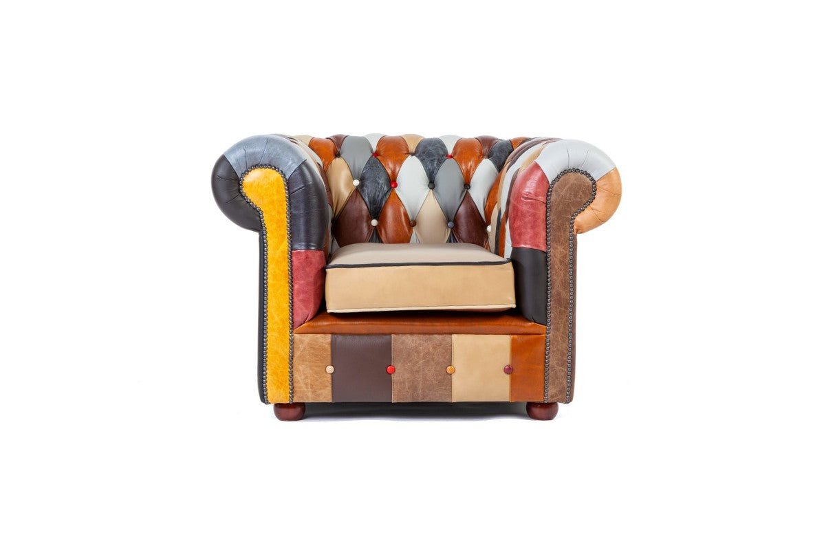 Poltrona chesterfield club nuova originale inglese Harlequin - Antichità Sale
