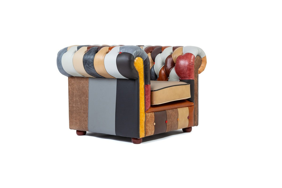 Poltrona chesterfield club nuova originale inglese Harlequin - Antichità Sale
