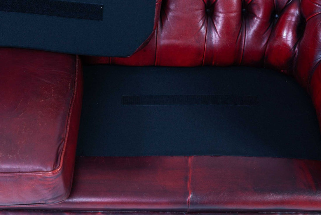 Divano chesterfield Oxford 3 posti inglese vintage originale bordeaux