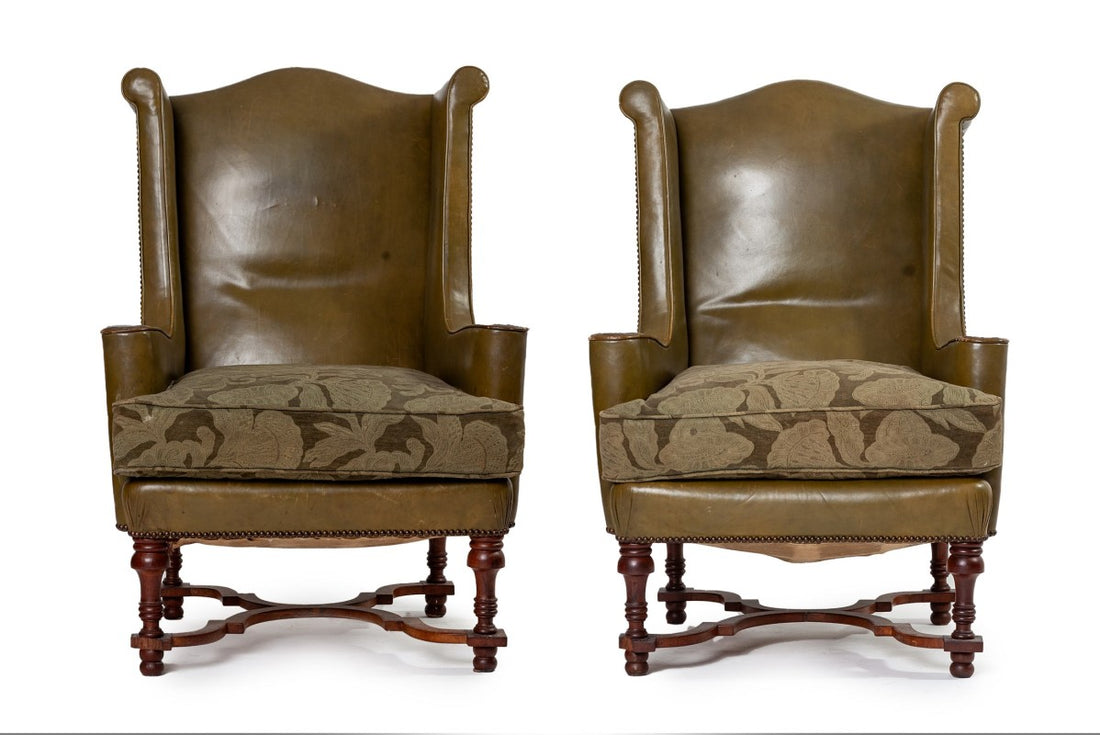Coppia di poltrone chesterfield bergere inglese originale verde
