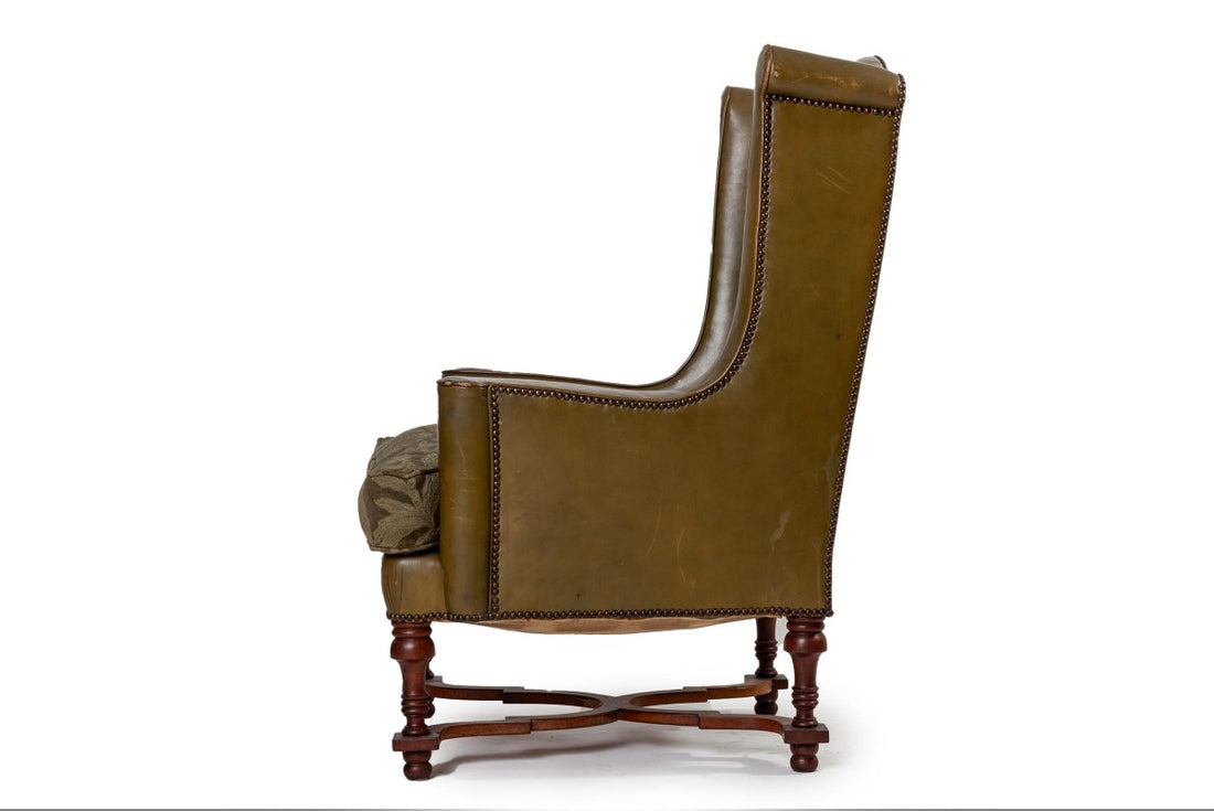 Coppia di poltrone chesterfield bergere inglese originale verde